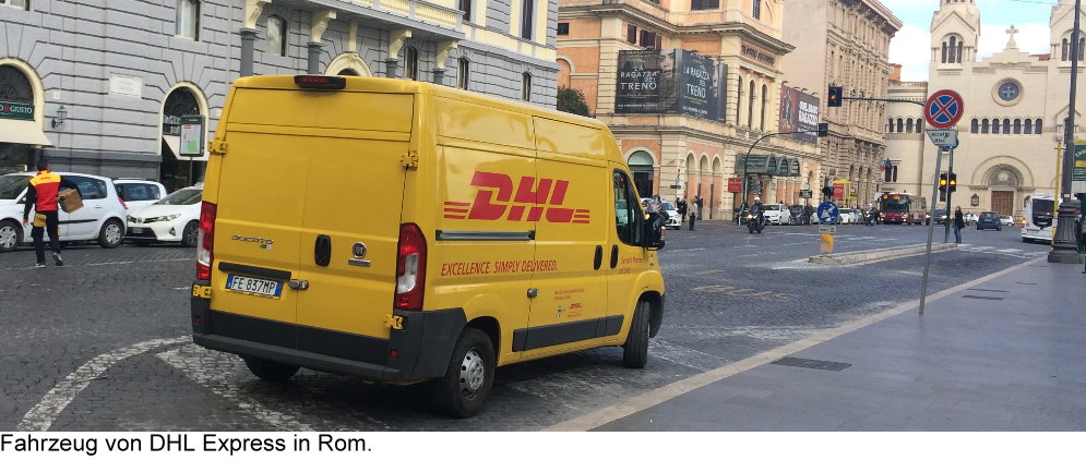Fahrzeug von DHL Express in Rom
