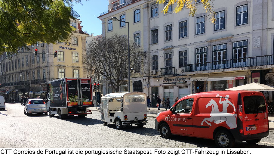 Fahrzeug von CTT Post in Lissabon
