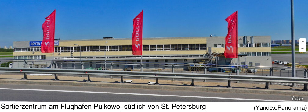 Sortierzentrum RULEDI am Flughafen Pulkowo, südlich von St. Petersburg