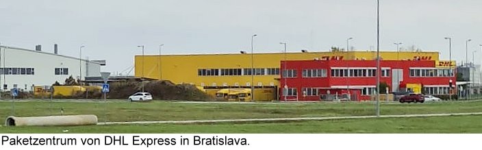 Paketzentrum von DHL Express in Bratislava