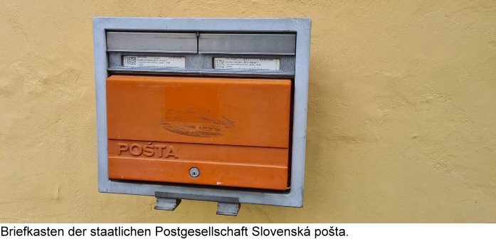 Postkasten von Slovenská pošta