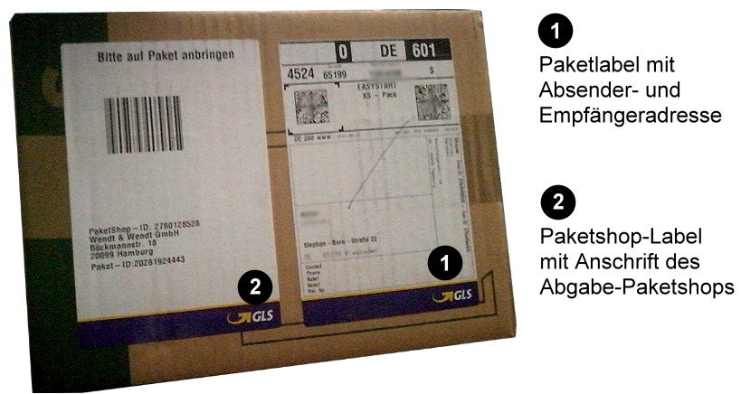 Mobiler Paketschein auf GLS-Paket