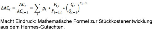 Mathematische Formel aus dem Hermes-Gutachten