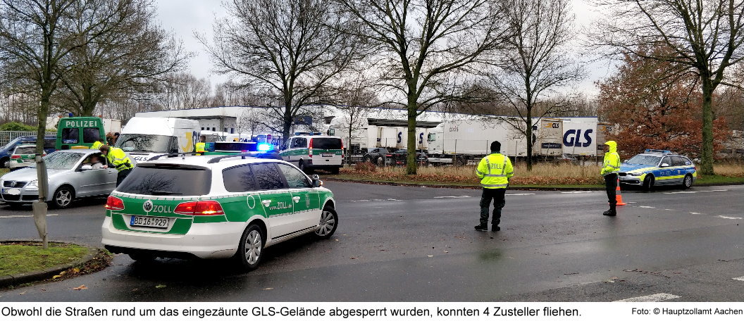 Zoll und Polizei bei GLS in Alsdorf