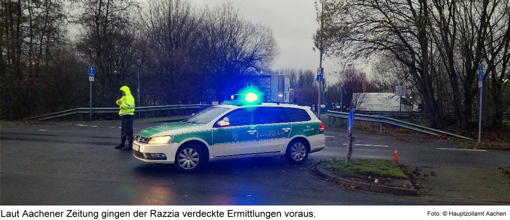 Zoll und Polizei bei GLS in Alsdorf