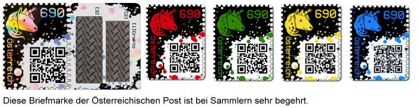 Blockchain Crypto Briefmarke der Österreichischen Post