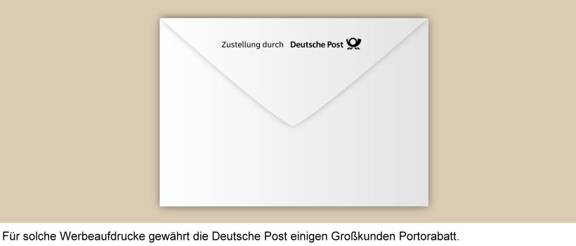 Werbeaufdruck auf Briefumschlag: Zustellung durch Deutsche Post