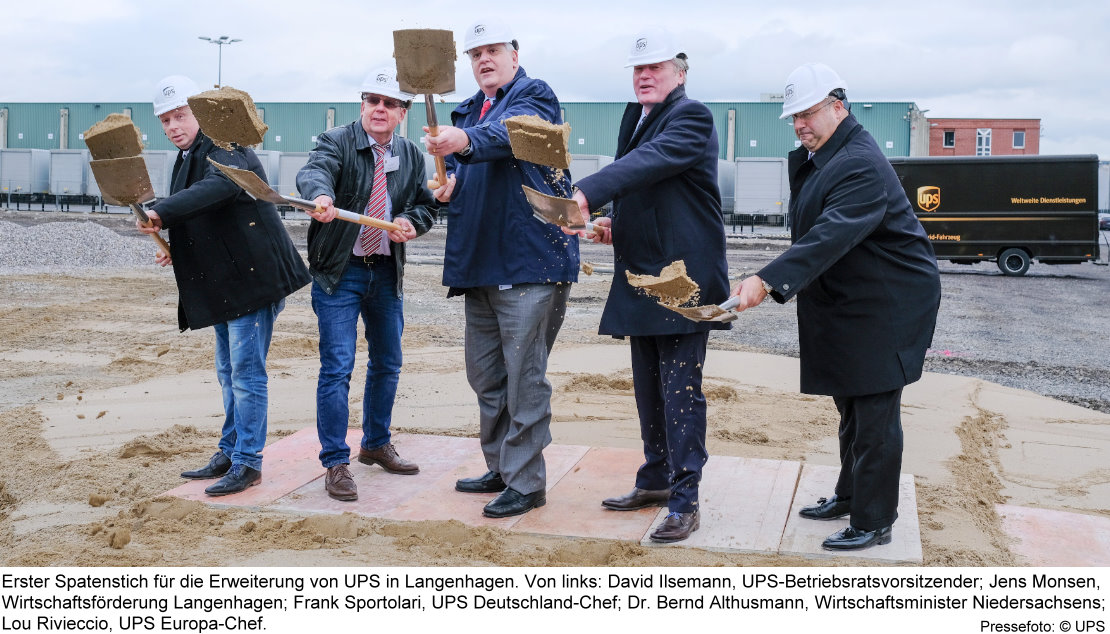 Erster Spatenstich für die Erweiterung von UPS in Hannover