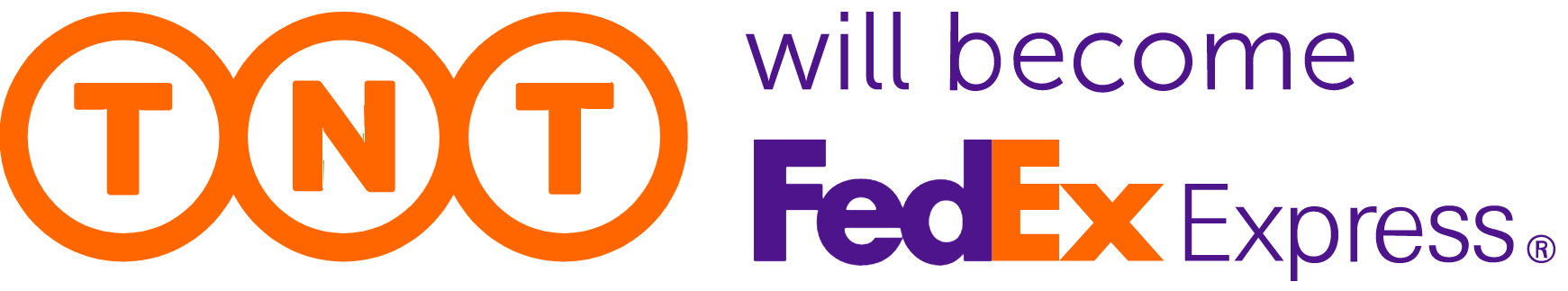 Kombiniertes Logo von TNT Express und Fedex