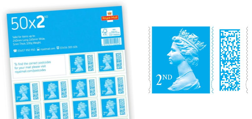 Briefmarken mit Matrixcodes von Royal Mail