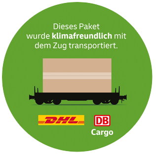 Grünes Gütersiegel von DHL
