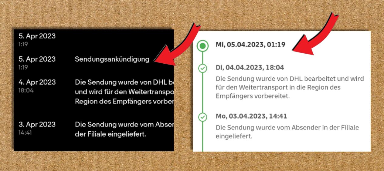 Meldung ohne Text im DHL-Tracking