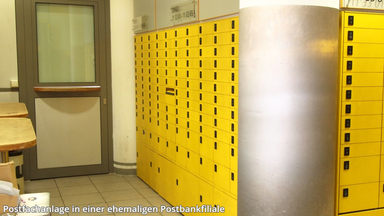 Postfachanlage in einer Postbank-Filiale