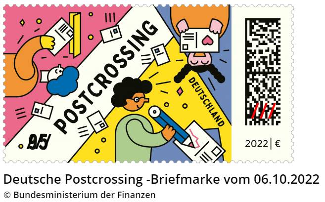 Postcrossing-Briefmarke der Deutschen Post