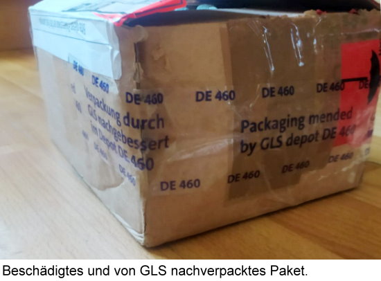 Beschädigtes GLS-Paket